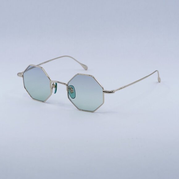 Gucci GG1814S 004 Sunglasses Gold Geometric Frame, Blue Lenses main image 8